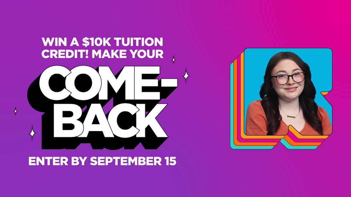 Enter before Sept. 15 to win one of two tuition credits worth $10K! bit.ly/3eLcNpZ.