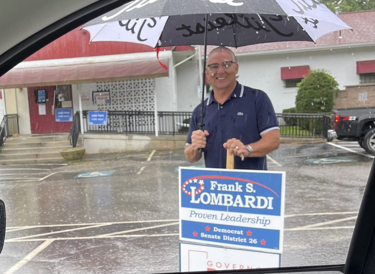 Rain or shine - your vote matters! Today’s last day to vote in the Primary! District 26, vote Frank Lombardi for State Senate!