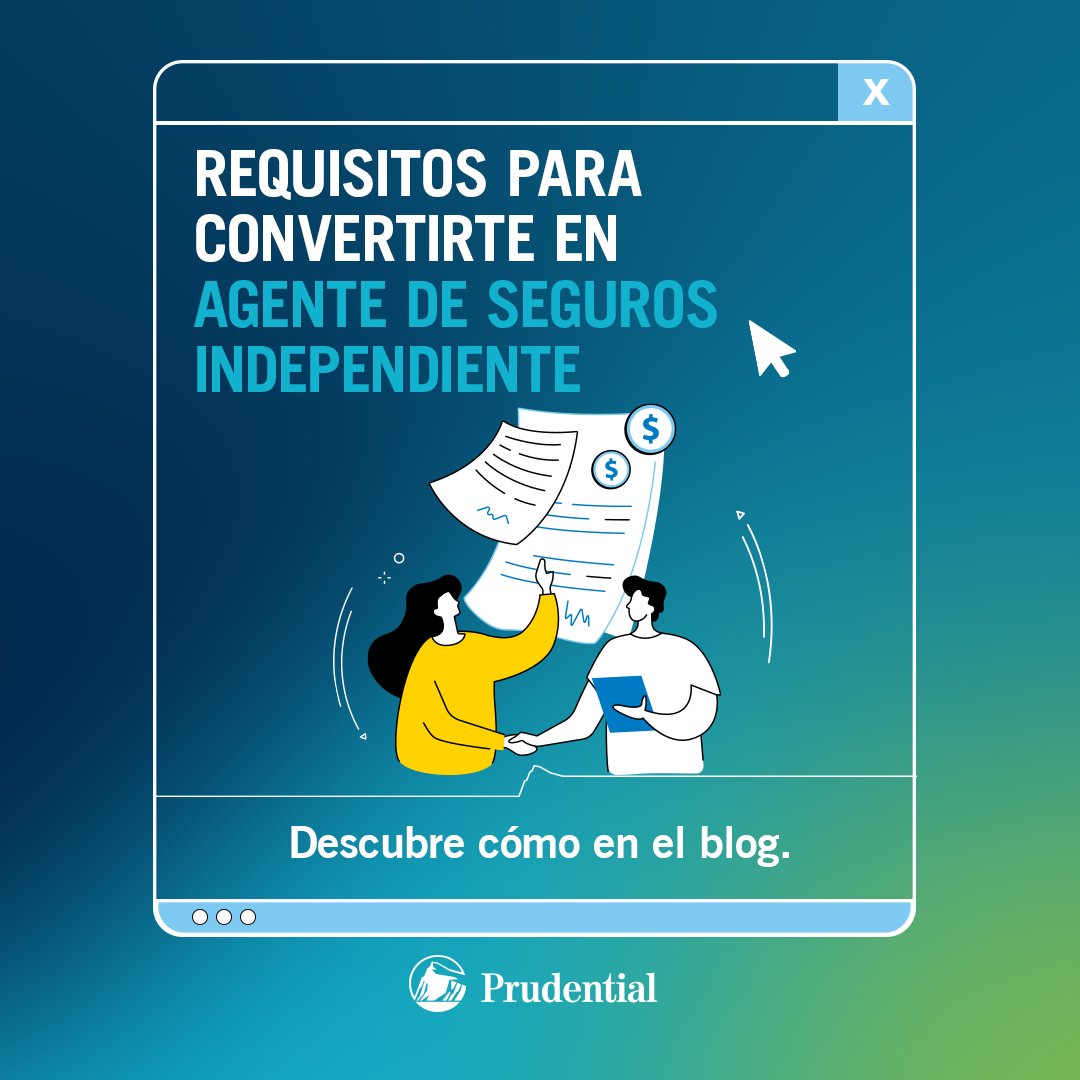 Si te interesa conocer los requisitos para ser un agente de seguros independiente, este blog es para ti. 👇🏼
 bit.ly/3qbdU51