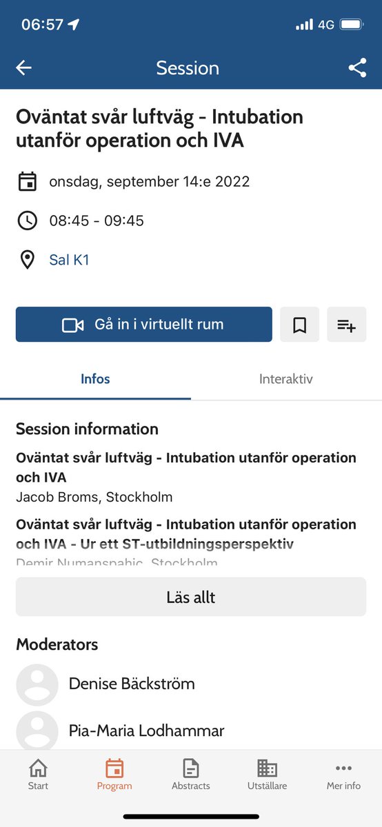 Imorgon finns SFLPA representerade under SFAI/AnIva-veckan i Uppsala. Vi börjar med en föreläsning om ”Oväntad svår luftväg- intubation utanför operation och IVA”