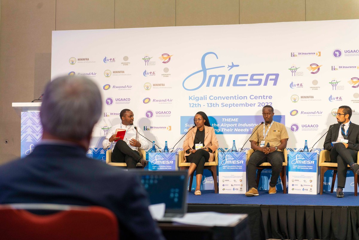 ZiplineRwanda's tweet photo. On the sidelines of the Aviation Africa Summit we attended the #SMIESA conference and our General Manager, @Eden_benShami moderated a panel discussion on UAS Operation, UTM, and Advanced urban air mobility development  where @Melrusa was a panellist again
#SMIESA2022 https://t.co/vL6cTFFi1C