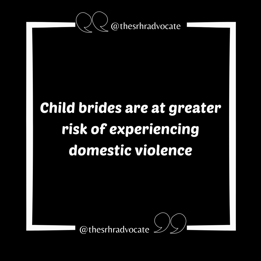 Children who are married off are at a higher risk of being abused by their partners 

Most times not just their partners, but by family members of partners

#RippleProject 
@youthhubafrica @bekaji @UNFPANigeria @Aernorr @hassana_maina @DinduCharity