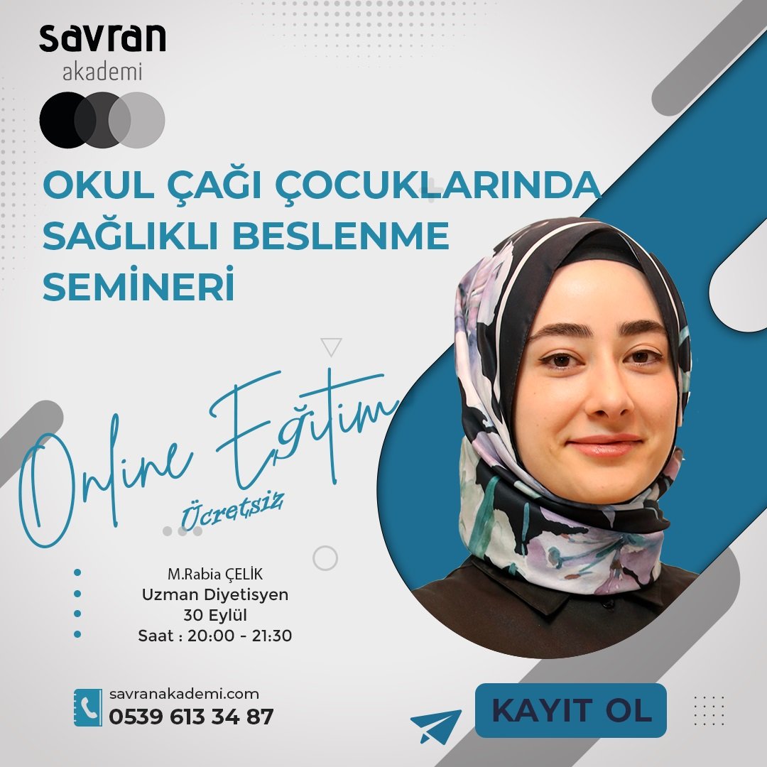 Maya Fikir Kulübü ve Savran Akademi işbirliğiyle düzenlenen semineri tüm gönüllülerimize ücretsizdir.

Katılım için 0539 613 34 87 numaralı Whatsapp hattından ulaşım sağlayabilirsiniz.

#işbirliği #okulçağıçocukları #sağlıklıbeslenme #onlineeğitim #ücretsizeğitim #ötesinidüşün