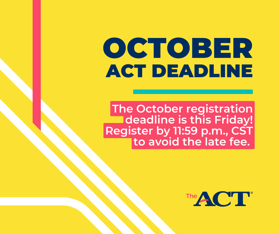 PlantHighSchool on Twitter "RT ACTStudent The October registration