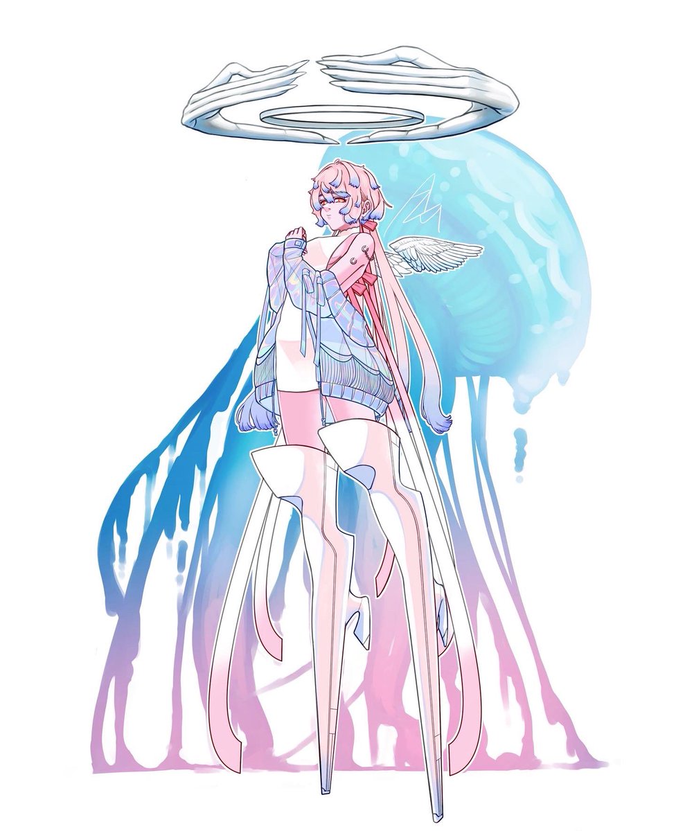 再掲

海洋天使シリーズ
クラゲの天使様

#イラスト 
#イラスト好きさんと繋がりたい 
#創作イラスト
#創作イラ
#ART_RT 
#うちのこかわいい 