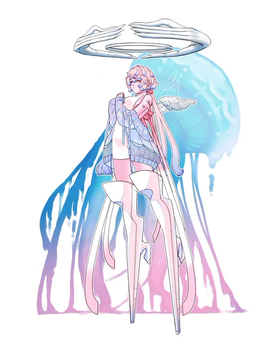 再掲

海洋天使シリーズ
クラゲの天使様

#イラスト 
#イラスト好きさんと繋がりたい 
#創作イラスト
#創作イラ
#ART_RT 
#うちのこかわいい 