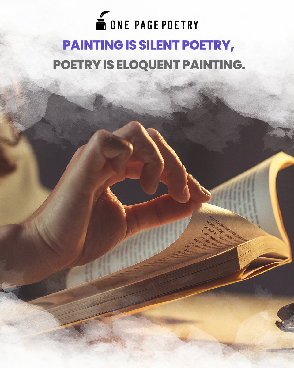 📖 Painting is silent poetry, poetry is eloquent painting.

 – Simonides

#poetrypage #poems #poem #poetry #poetrycommunity #lovequotes #quoteoftheday #quote #thoughts #poetryislife #poetsofinsta