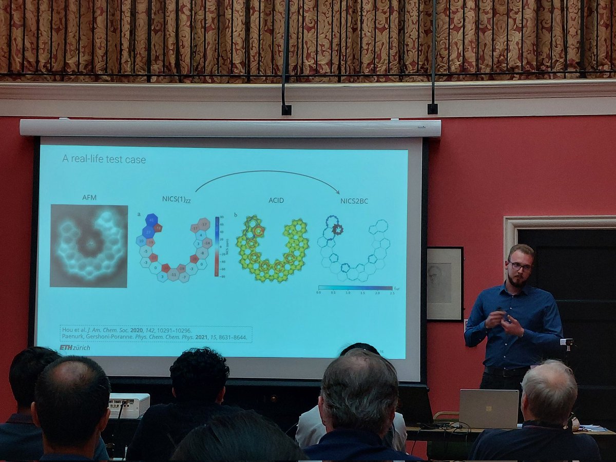 Aromaticist's tweet photo. Eno just gave an amazing talk on NICS2BC! I'm reminded of how much these international meetings are important for graduate students (and PIs, too, of course).

Super proud and happy to get to see this talk live 🎉🧙🏻😊

#MAGIC2022 #compchem @PoranneG https://t.co/cZC7l00vsT