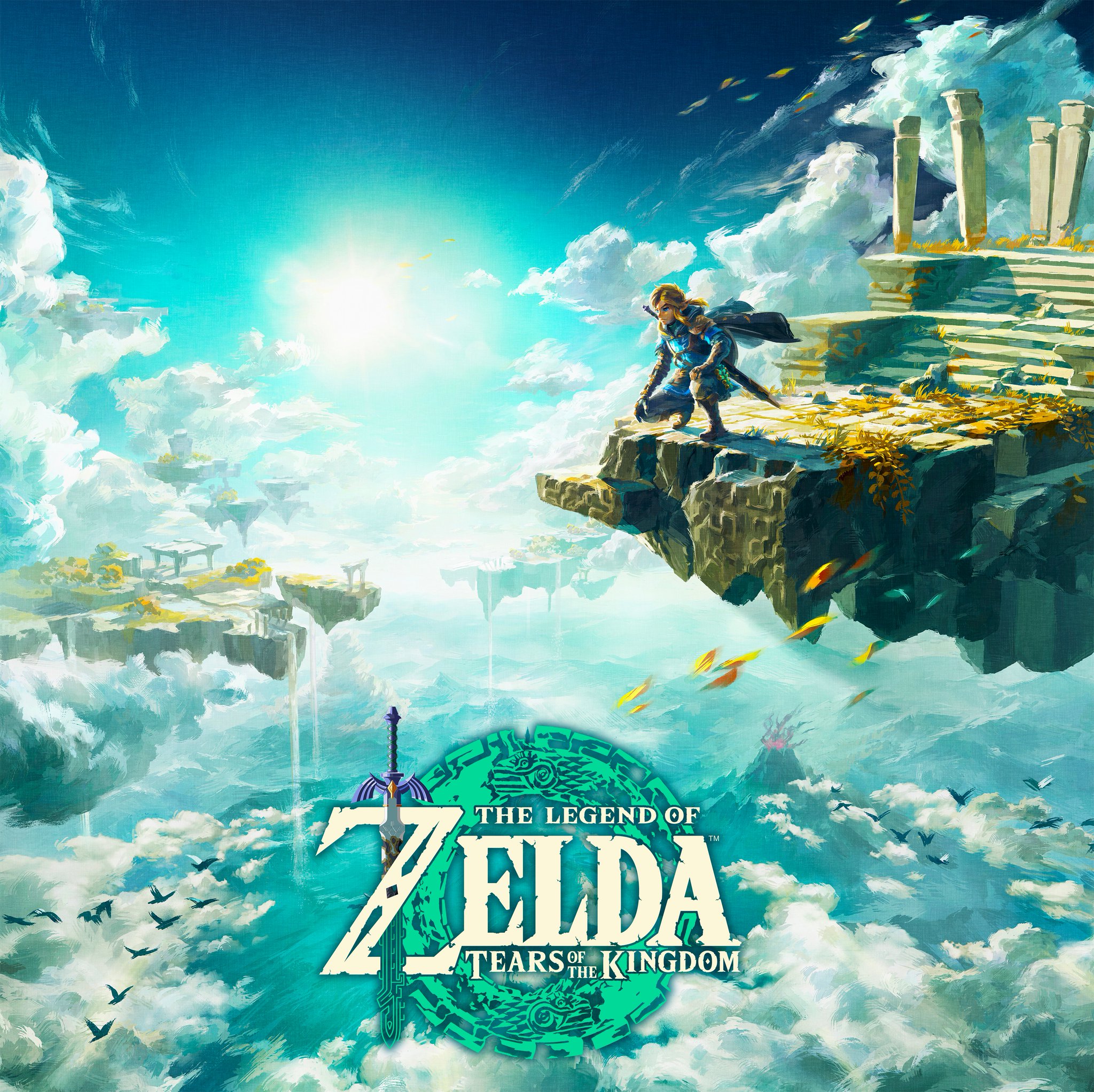 Artistic depiction of 'The Legend of Zelda: Tears of the Kingdom - Secrets of the Zonai' book featuring Link and Hyrule landscapes.