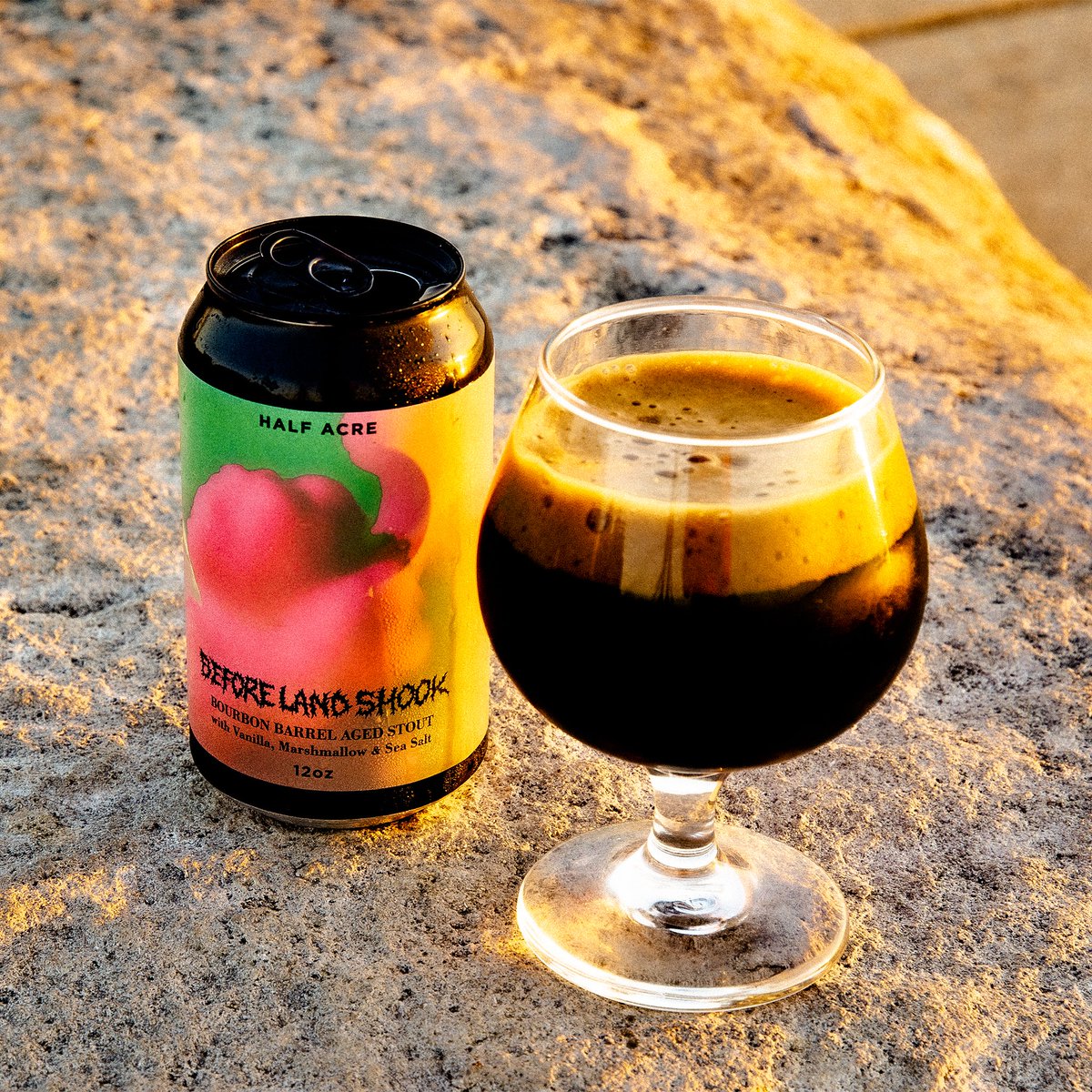 HalfAcreBeer's tweet photo. Welcome to Stout Season. For our first release we introduce Before Land Shook, a Bourbon Barrel Aged Stout with Vanilla, Marshmallow &amp; Sea Salt that lands at 14.3% ABV. 

Online sale goes live tomorrow at 9am. 
Access the purchase site here… https://t.co/Xaj5rRBG1i https://t.co/ppKRwTSdoL