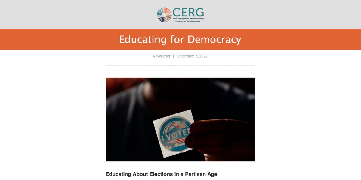 Ed4Democracy's tweet photo. ICYMI: Our September newsletter featured a new article for Social Education that highlights the experiences of #educators who taught about voting & elections in a polarized political climate. #CivicEd #DemocraticEd #profdev #edchat #sschat @CivicYouth https://t.co/apwemwwJEM https://t.co/FbaH4NZ6Sc