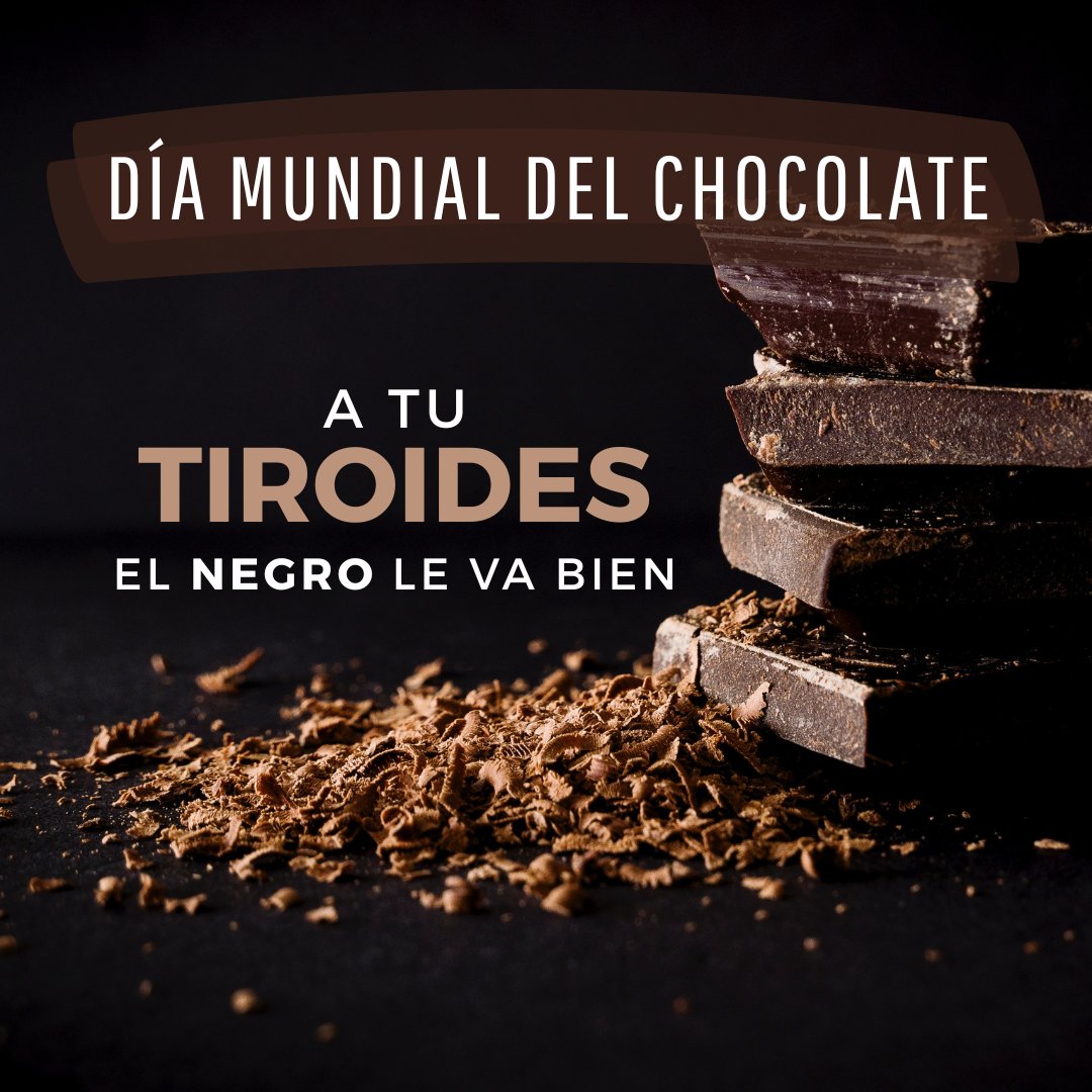 Tiroidismo's tweet photo. El chocolate negro o amargo tiene un beneficio directo en la glándula tiroides, pues los polifenoles del cacao ejercen actividades antioxidantes y antiinflamatorias.

#DíaMundialDelChocolate #DíaInternacionalDelChocolate #Thyroid #Tiroides #Hipotiroidismo #Tiroiditis https://t.co/MJAK14uzOU