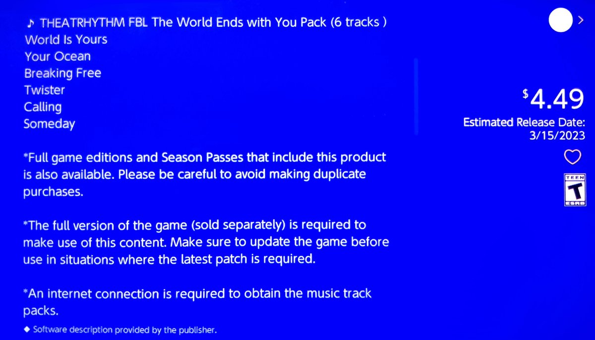The tracklist for the #TWEWY pack in Theatrhythm: Final Bar Line is already up, along with a release date!
