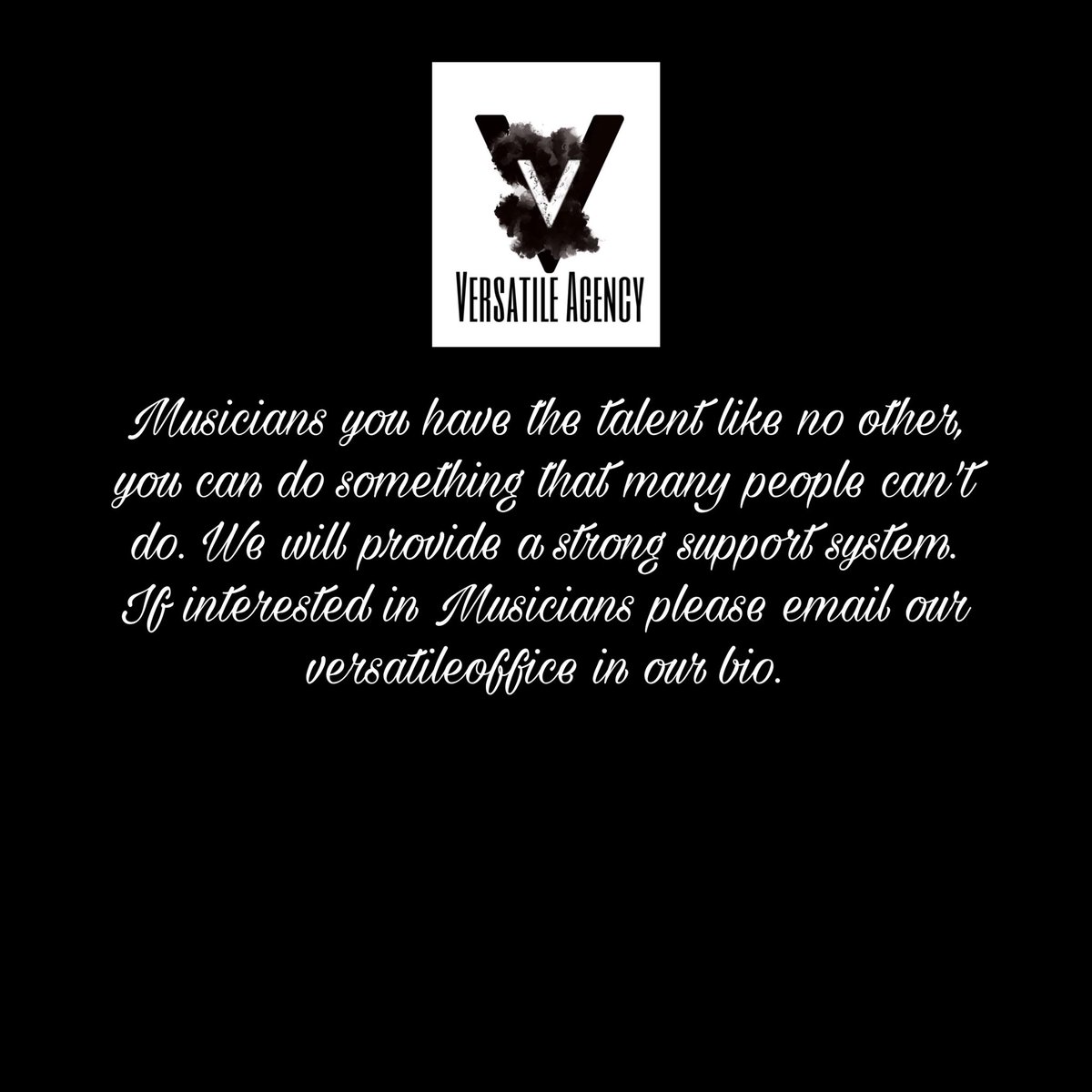 weareversatile3's tweet photo. Musicians you have the talent like no other, you can do something that many people can’t do. We will provide a strong support system. If interested in Musicians please email our versatileoffice in our bio. https://t.co/hOFXZ9CkOf
