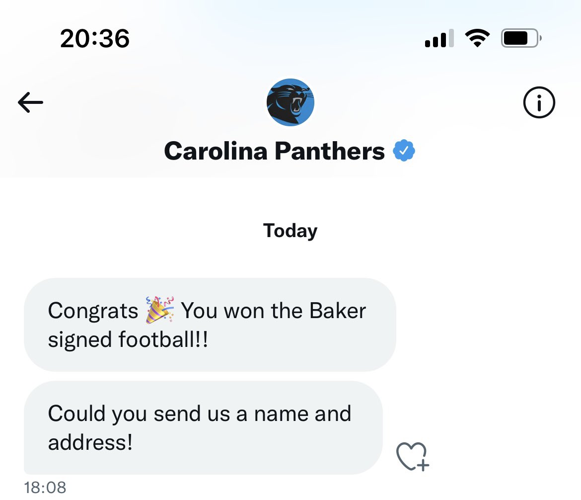 SBUK1987's tweet photo. Thank you @Panthers and @bakermayfield.. Made my day 😬😬 https://t.co/wHlWgOKR18