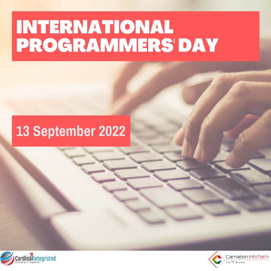 Int_Cardinal's tweet photo. On International Programmer's Day, Cardinal Carnation Group celebrates the spirit of innovation and novel thinking imbibed by the programmer's community. 

#CarnationInfotech #CardinalIntegrated #Programmers #Appreciation #Innovation #Efficiency https://t.co/Pg17nkoC3J