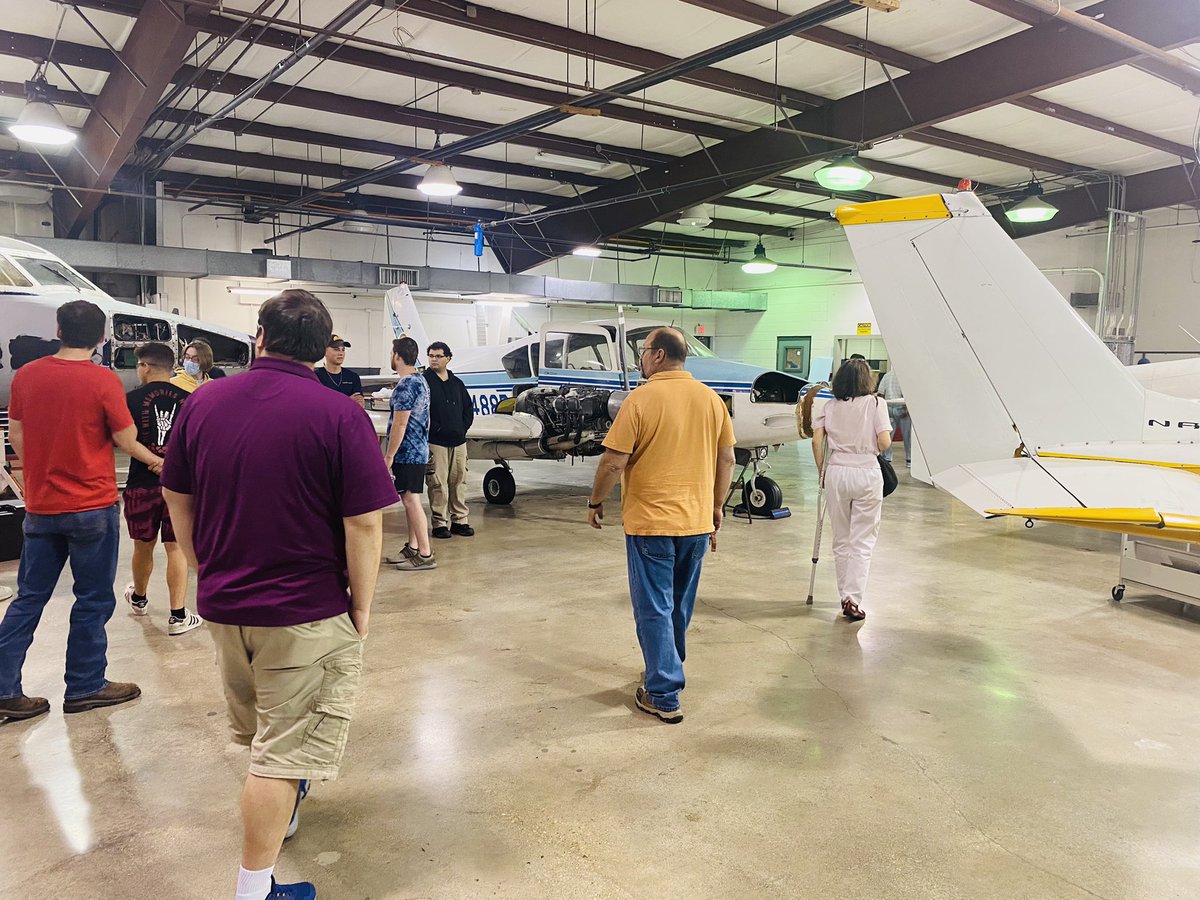 mwampler6's tweet photo. Great afternoon hanging w/ our friends at Rotary Club of Lafayette North! The club got to meet their scholarship recipient &amp; see him in action at the aviation site ✈️ https://t.co/eHnG4mA2Go