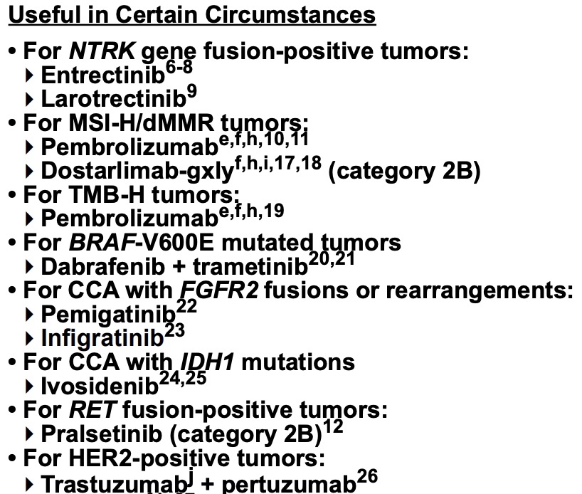 3/ 🎯Targeted therapies have transformed management of advanced BTC. 📸⬇️highlights @NCCN guideline-recommended treatments for molecularly-defined BTCs. 🩸🧬cfDNA analysis is an attractive approach for tumor genomic profiling that overcomes limitations of 💉🧬 tissue biopsy.