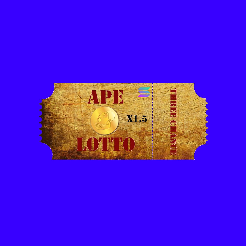 ApeLotto1's tweet photo. Banknotes have two denominations
x0.5 X1 X1.5 X2 X2.5 and losing ticket, one chance, two chances, three chances.
the two values add up.
If you have an X2 and Two chances ticket, you have a total of 4 times more chance of winning a jackpot.

#SolanaNFT @MagicEden #NFT https://t.co/4ahA9jmRDd