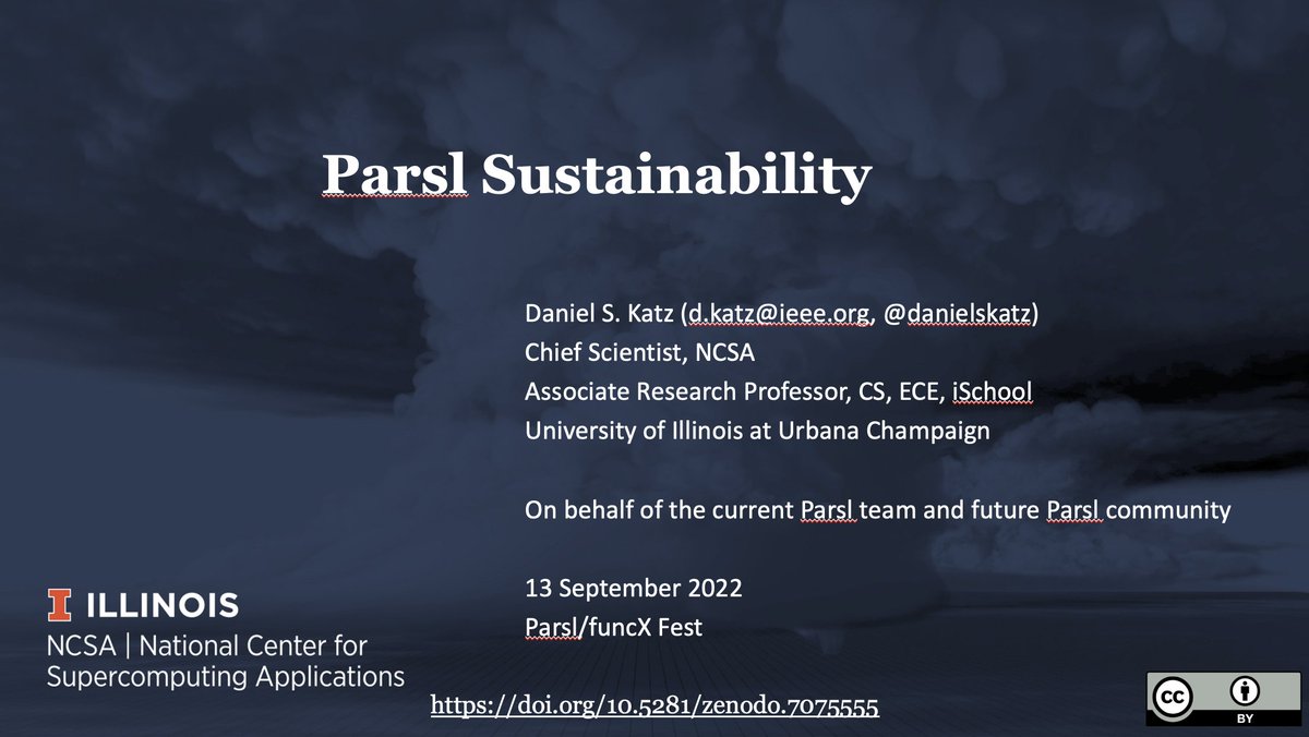 Parsl (@ParslProject@mast.hpc.social) (@parslproject) on Twitter photo A talk at Parsl/FuncX Fest by @danielskatz on the new Parsl Sustainability award from <a href="/NSF/">U.S. National Science Foundation</a>
doi.org/10.5281/zenodo… A talk at Parsl/FuncX Fest by @danielskatz on the new Parsl Sustainability award from <a href="/NSF/">U.S. National Science Foundation</a>
doi.org/10.5281/zenodo…