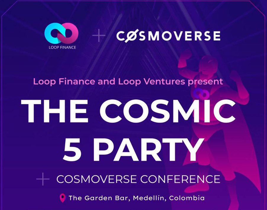SecretNetwork's tweet photo. Come party with Secret 🥳

Join us for the Loop Cosmic 5 Party on September 27, in Medellin, Colombia. It's a 1000+ person party with:

🍹Free drinks
🖼 NFTs
🦹‍♀️ Real life Superheroes

...and more!

Register 👉 https://t.co/vmLO2L69m4

$SCRT #Cosmic5scrt
https://t.co/2aatvn0R7D https://t.co/faf0SOfGN6