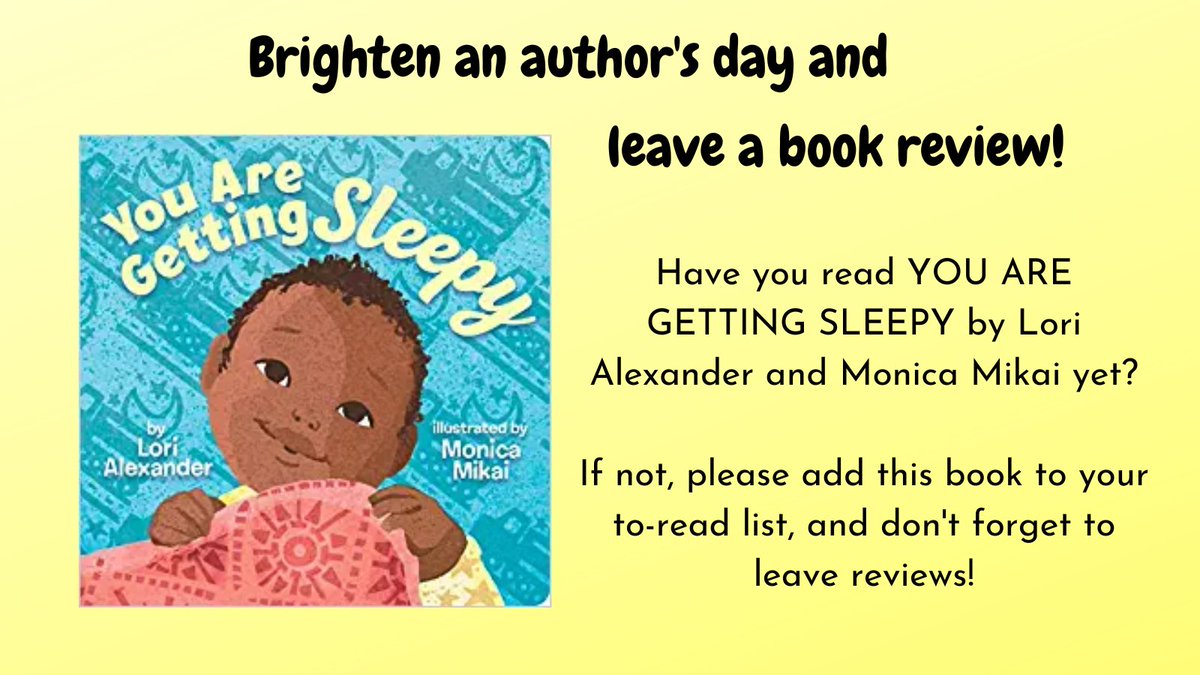 Have you read YOU ARE GETTING SLEEPY by Lori Alexander and Monica Mikai yet? If not, please add this book to your to-read list, and don't forget to leave reviews! amazon.com/You-Getting-Sl…