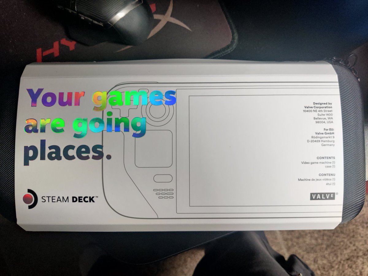 kaneknighthawk's tweet photo. Got something new to play with today. #SteamDeck #unboxing https://t.co/tL6ujGhfo8