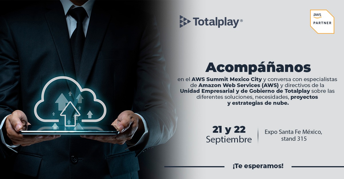 TotalplayEmp's tweet image. Acompáñanos a conocer las eficientes soluciones de nube que AWS y la Unidad Empresarial y de Gobierno de Totalplay tienen para ti. 
Te esperamos este 21 y 22 de septiembre para que descubras el #PoderDeLaNube en el AWS Summit Mexico City. bit.ly/3BfUOzO
