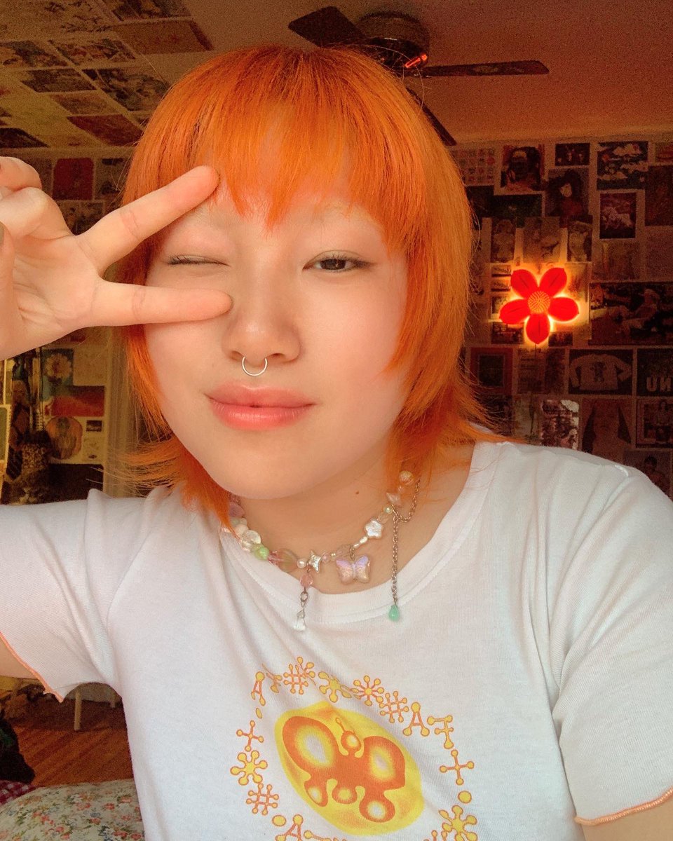 glooomi_'s tweet photo. my new hair! feelin like a tangerine🍊 ^_−☆ https://t.co/kd5vxKnH86