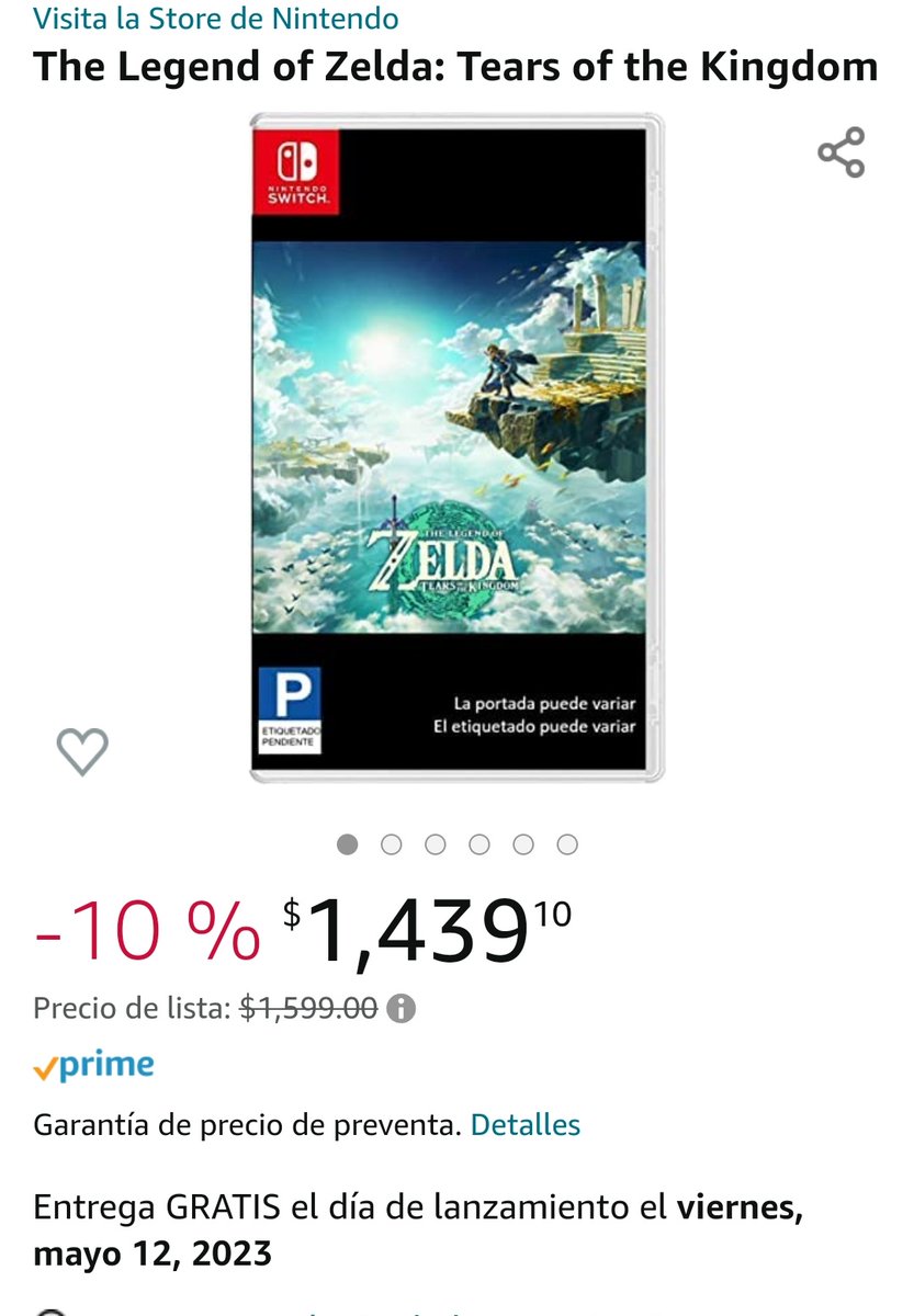 DanMelo117's tweet photo. @3DJuegosLATAM Parece que hasta fecha tentativa hay en Amazon México aparece 12 de Mayo 2023 https://t.co/nuFL0DweEL