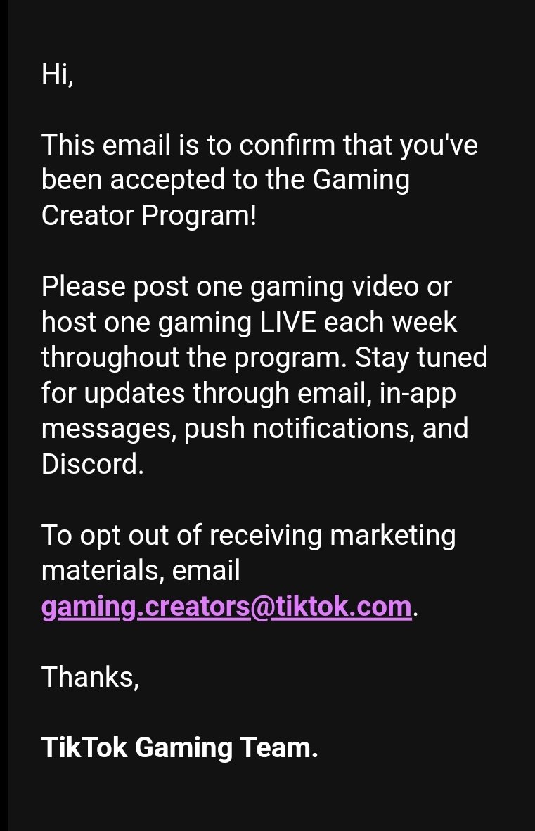 raw0nline's tweet photo. Accepted in! Let's run it! #Tiktok #gamingcreatorprogram #tiktokgamingcreatorprogram https://t.co/Mpr6Rnlxoy