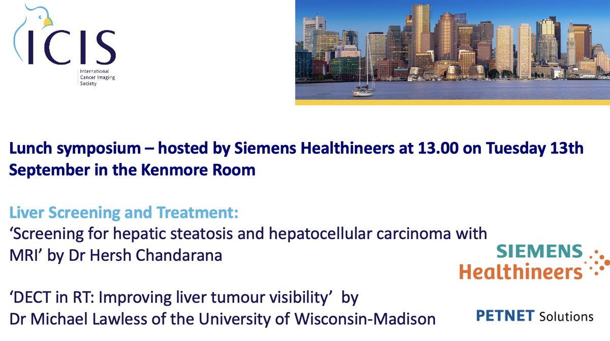 Don't miss the excellent <a href="/SiemensHealth/">Siemens Healthineers</a> lunchtime 'Liver Screening and Treatment' symposium, taking place in the Kenmore room at 1pm #ICIS2022