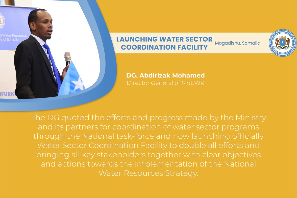 MoEWRSo's tweet photo. #MoEWRSo #Water4Somalia #WaterSectorCoordinationFacility @Abdirizack_MM https://t.co/zgfKbw5jlQ