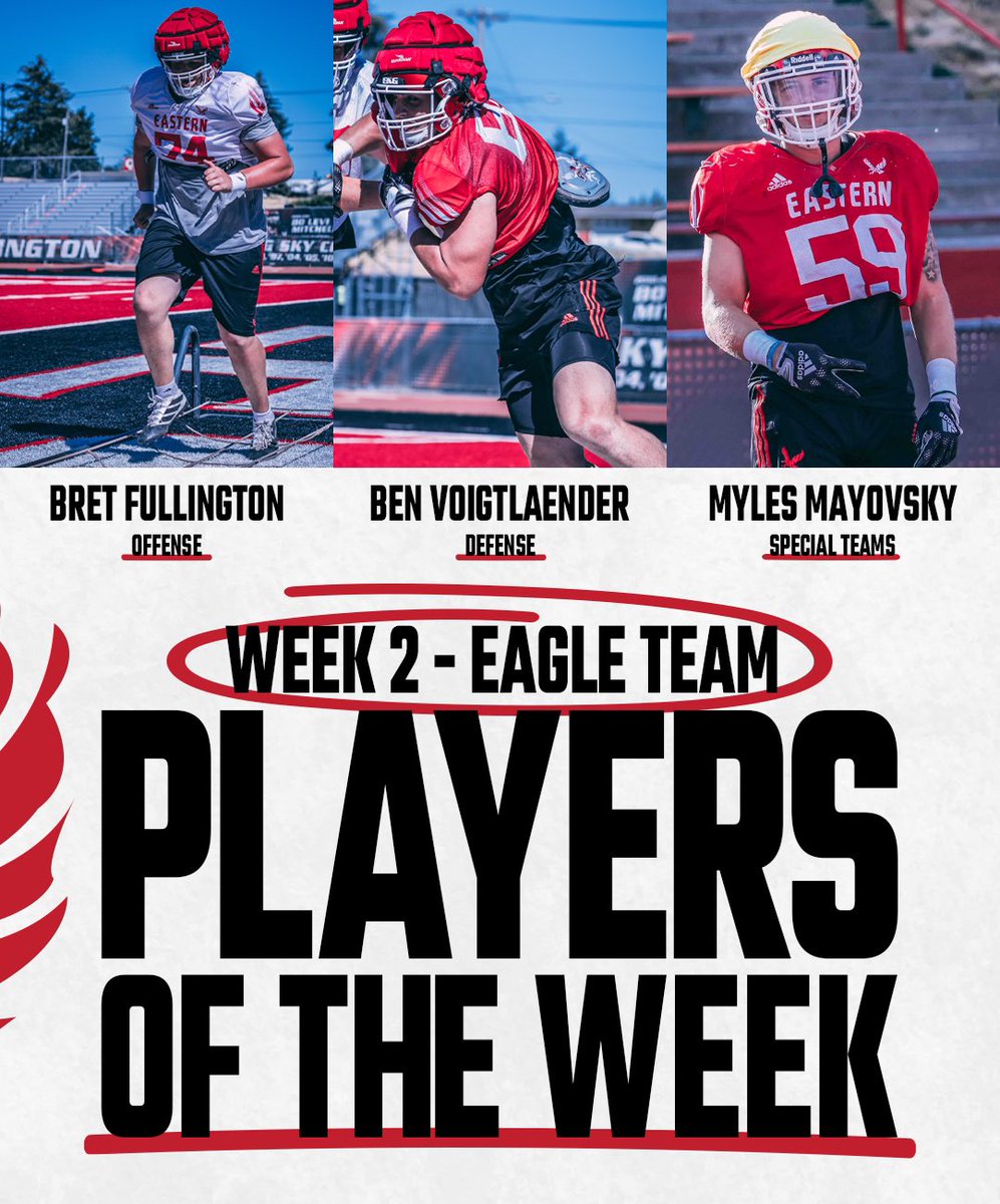 EWUFootball's tweet photo. Our Eagle Team Players of the Week from week 2! 🦅

#GoEags https://t.co/7tPfiCPfs1
