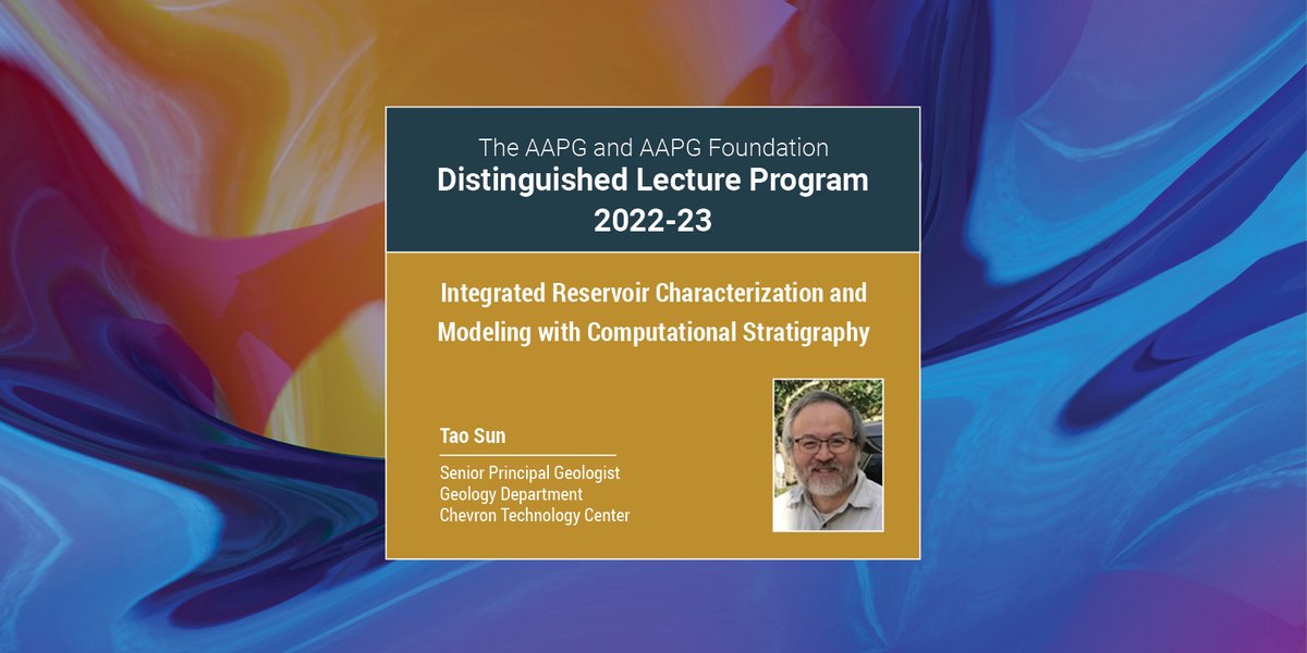 AAPG and the AAPG Foundation welcome Distinguished Lecturer Tao Sun, presenting "Integrated Reservoir Characterization and Modeling with Computational Stratigraphy," Sept. 29 at 1 p.m. CDT.

Registration is free and open to all at aapg.zoom.us/webinar/regist….