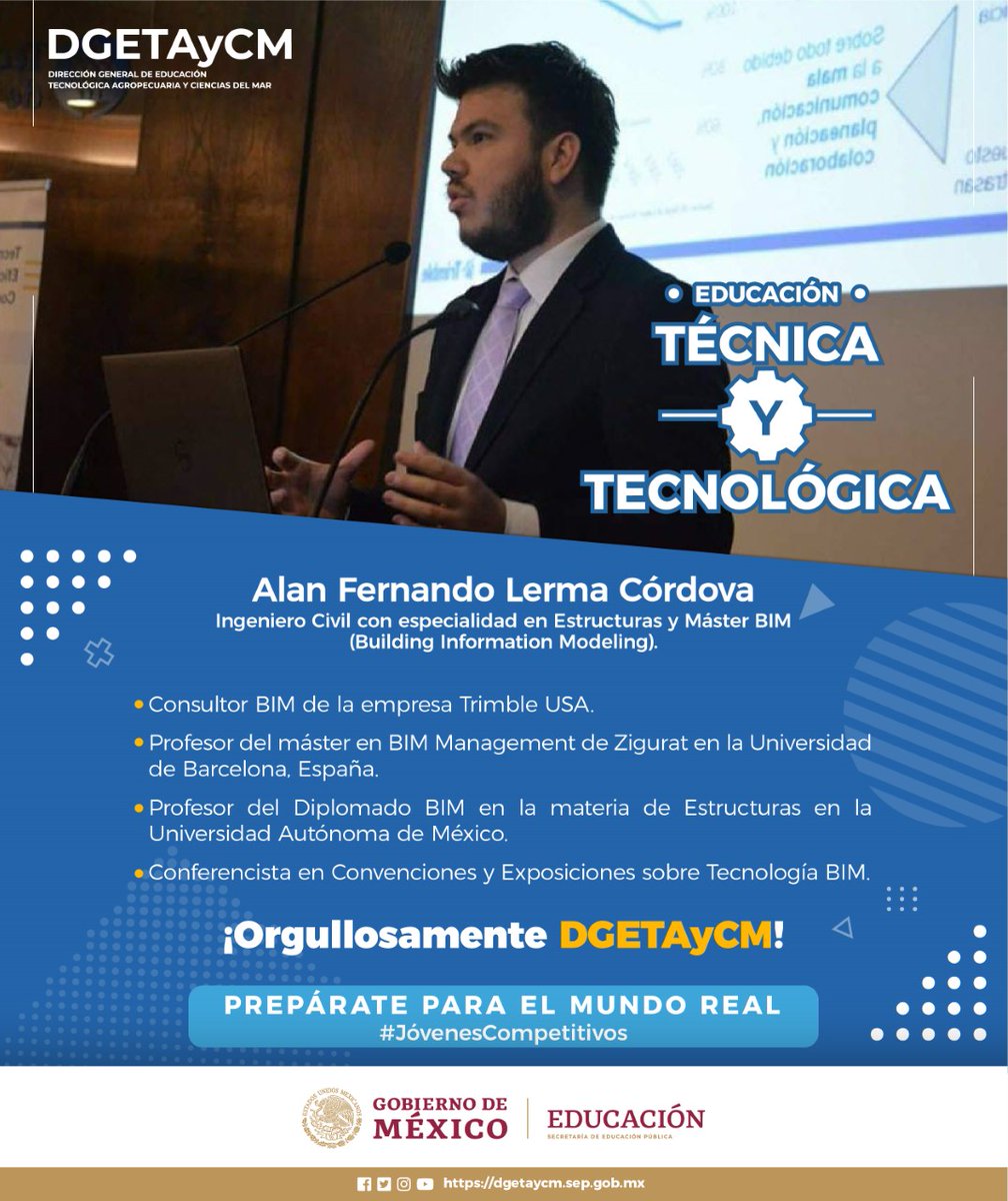 La DGETAyCM es orgullo que se comparte. Tenemos 51 opciones educativas
para ti en 404 Escuelas. Conoce más en � bit.ly/3nQ3PJA
Forma parte de la #ComunidadEducativaDGETAyCM ����

#JóvenesCompetitivos