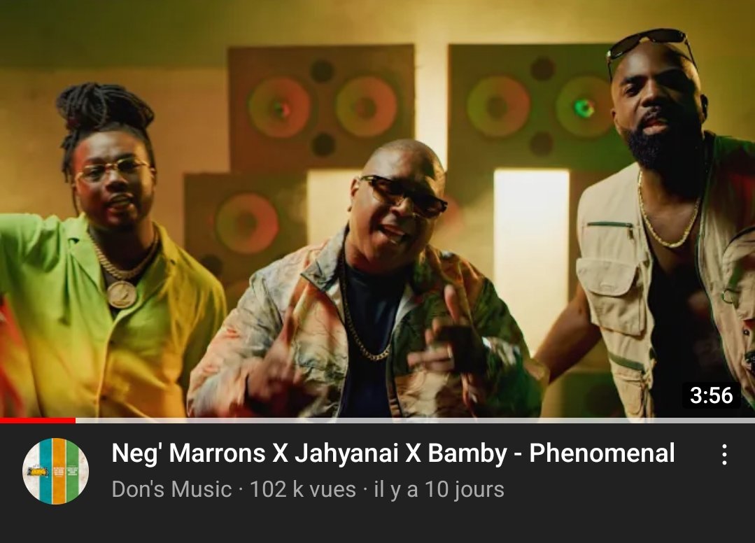 Déjà + de 100k 🙏🏾 pour le nouveau clip <a href="/negmarrons/">NEG MARRONS</a> #Phenomenal feat <a href="/badgalbambyyy1/">BAMBY ☀️</a> et <a href="/JAHYANAIKING/">✨RUDEKING 📀</a> extrait du projet Don's Collector 5 Don's Music <a href="/MigwellDon/">Miguel Don : Now U listen 2 the Don</a>

➡️ youtu.be/Bispnp5izyo