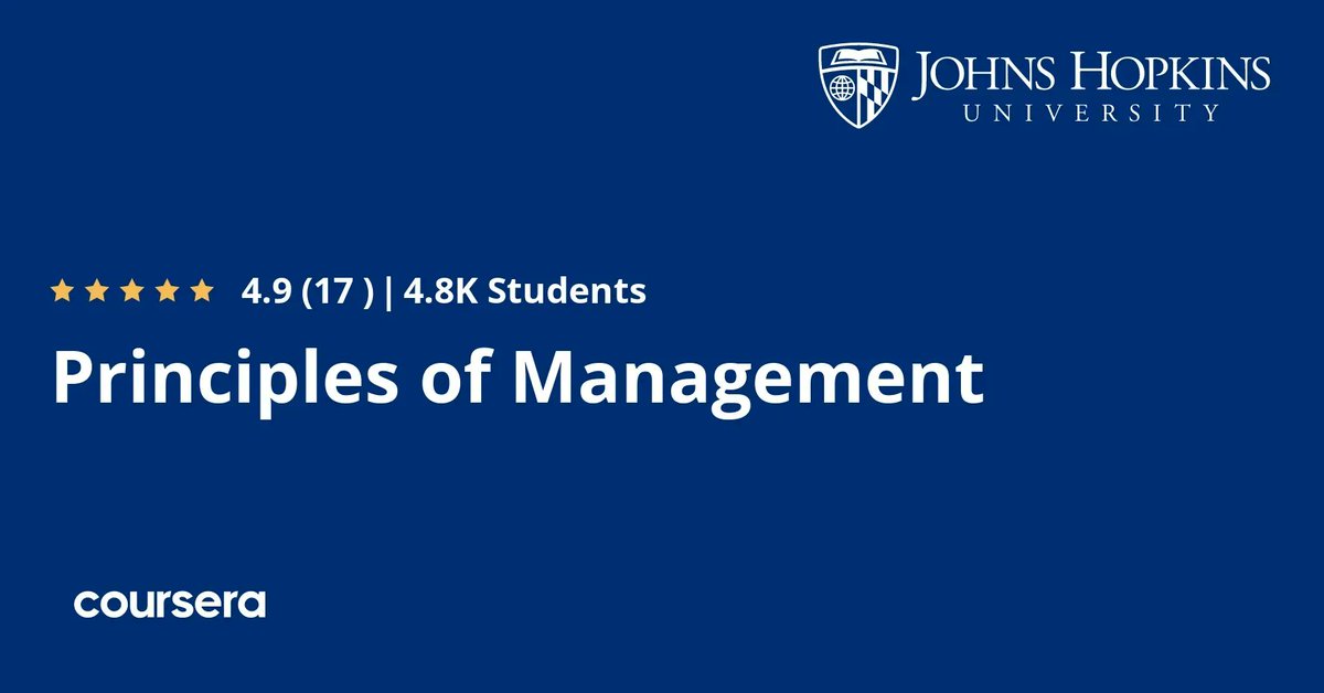 Illysa Izenberg (@manage_lead) on Twitter photo What people who have taken the <a href="/HopkinsEngineer/">Johns Hopkins Engineering</a> Principles of Management course, say: "very well presented & definitely worth spending the time learning. I was able to amass a lot of information." Learn more here: buff.ly/3TGzCeL What people who have taken the <a href="/HopkinsEngineer/">Johns Hopkins Engineering</a> Principles of Management course, say: "very well presented & definitely worth spending the time learning. I was able to amass a lot of information." Learn more here: buff.ly/3TGzCeL