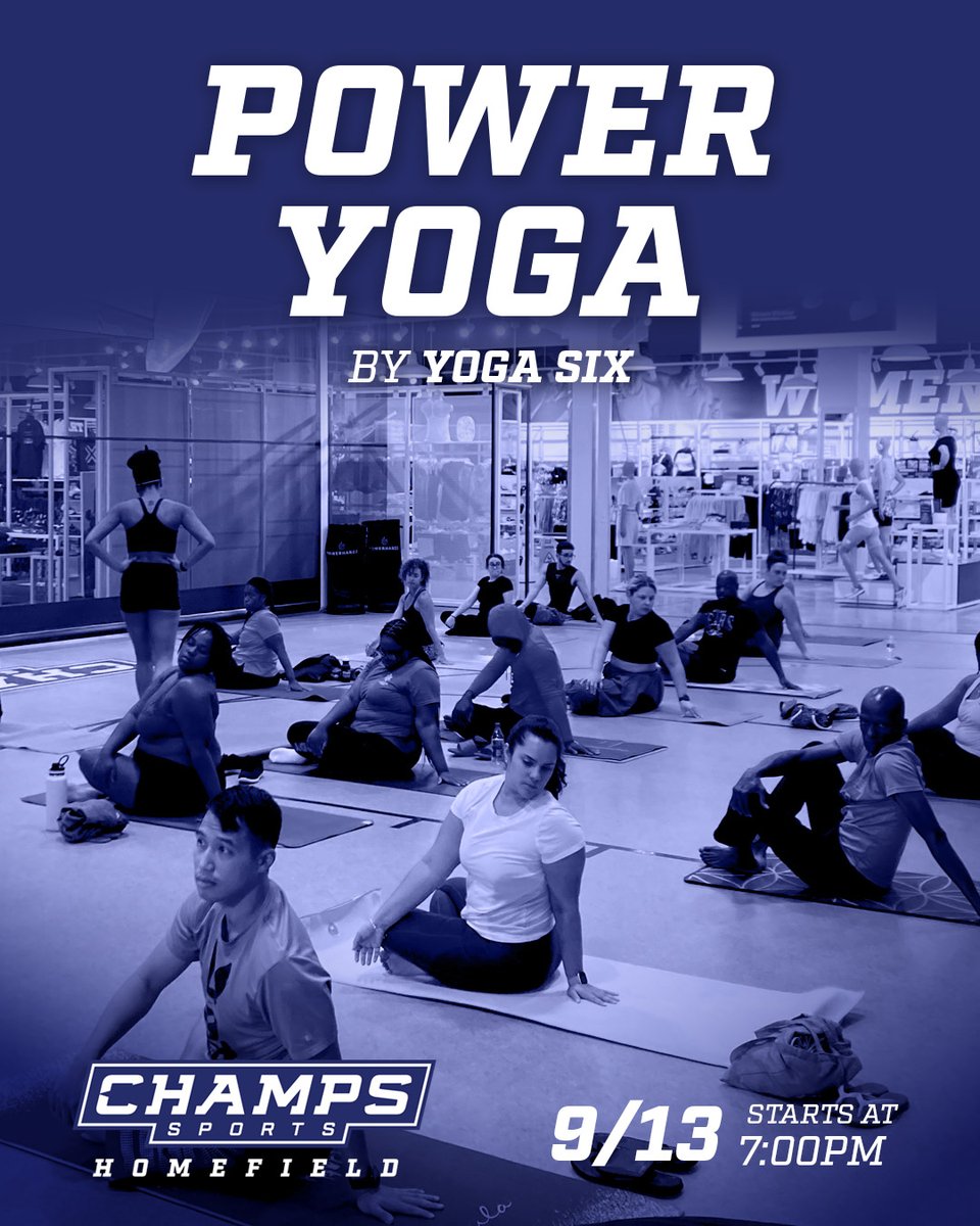 ChampsPines's tweet photo. Join us for POWER YOGA 🧘‍♀️

Join POWER YOGA powered by YOGA SIX! Meet us TONIGHT @ 7pm.

Sign Up | https://t.co/M3mOcBQfYd https://t.co/kZEwZoZ1OT