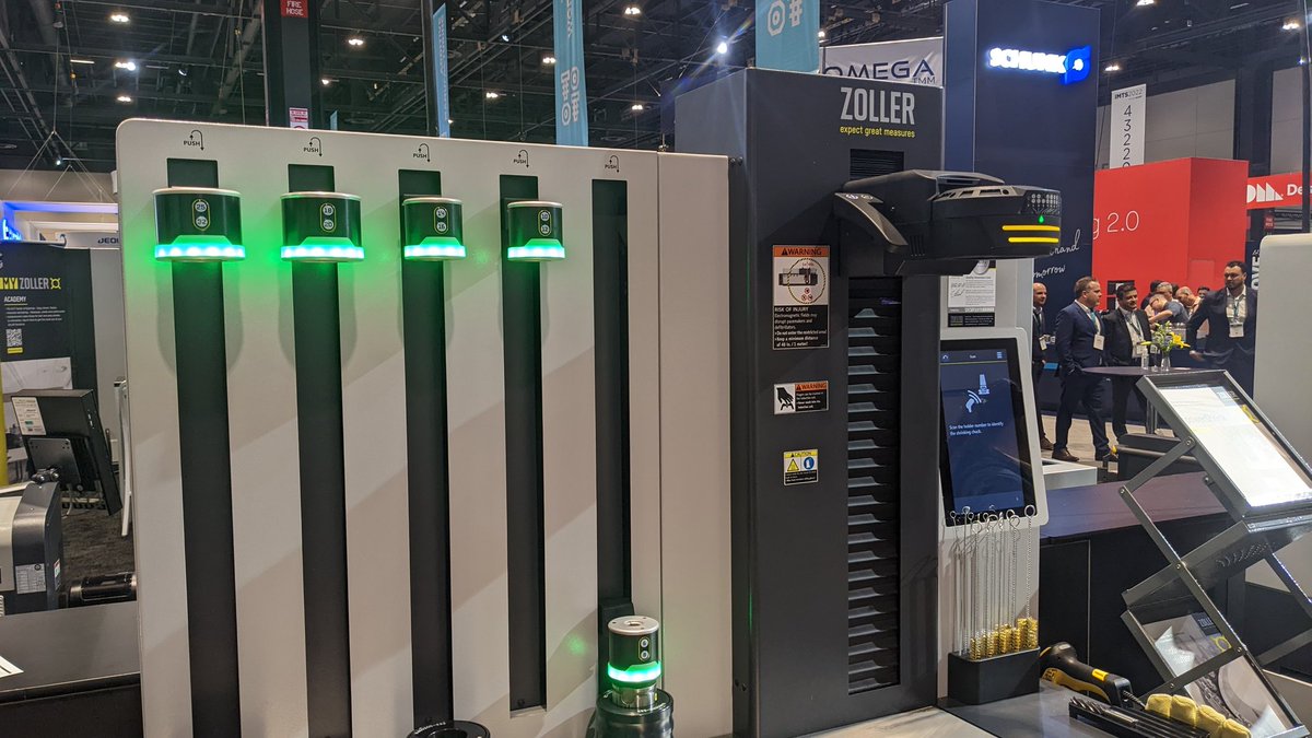 MMS_Eli's tweet photo. @ZollerInc is entering the toolholder market!

At IMTS, Zoller unveiled four new product lines, including shrink-fit tooling and the Robobox, an automated cell for assembling and measuring shrink-fit tooling without an attendant. https://t.co/RL6MuFw3HG