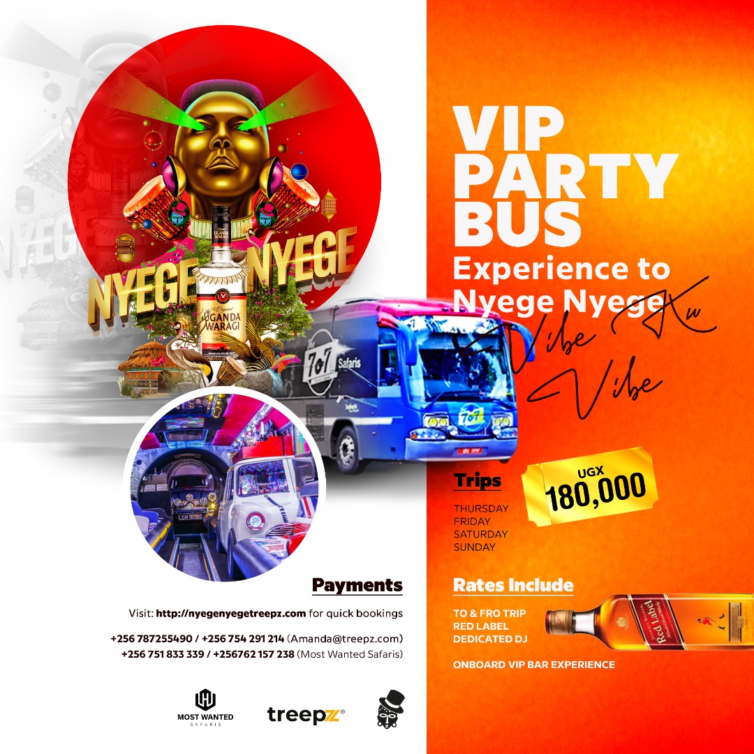 The Nyege Nyege party is going to start right from your setting off point. A party bus Y'ALL🔥🔥🔥🔥.
Just make your payment right now, save some energy and leave the rest to <a href="/TreepzUg/">Treepz App Uganda (Move Better)</a> .
#NyegeNyegeTreepz 
#MovebetterwithTreepz