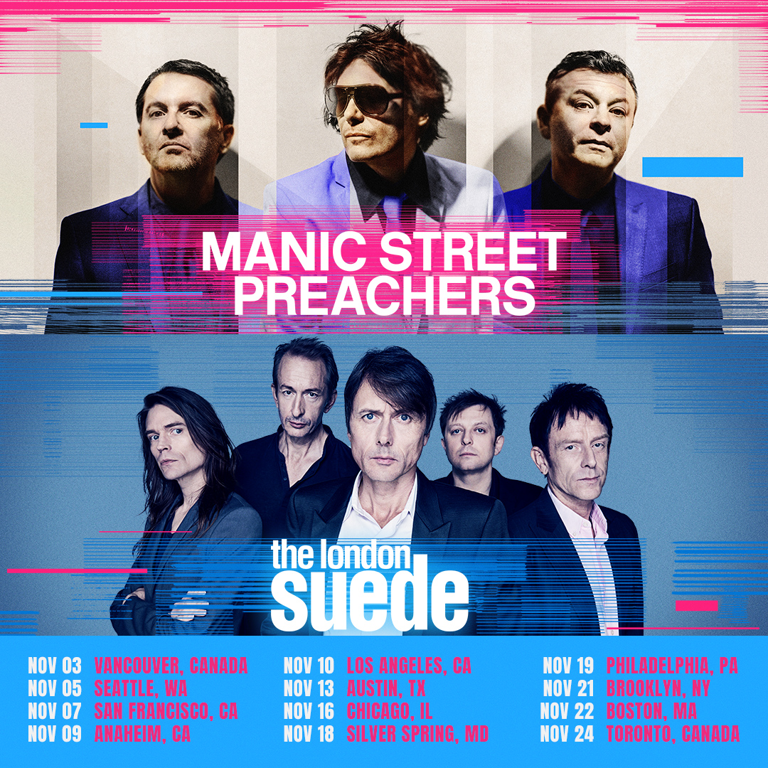 Announcing a tour of North America alongside <a href="/suedeHQ/">Suede HQ</a>. The co-headline tour takes place in November. Tickets on sale Friday Sept 16 at 10am local. Fan pre-sale from Weds Sept 14 10am local - Thur Sept 15 10pm using the code: MSPUSA22

All dates at: manicstreetpreachers.com/tour