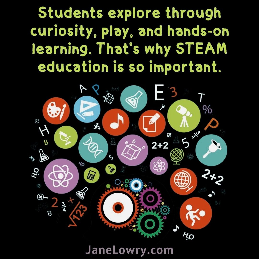 LowryAuthor's tweet photo. Students explore through curiosity, play, and hands-on learning. That’s why STEAM education is so important.

KidsScience #STEMEducation #Education #Teachers #KidsBooks #KidsLit #STEM #STEAM #STEMSchools #STEAMSchools #JaneLowry https://t.co/cUtwFyuQVL