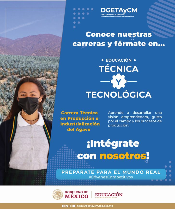 En la DGETAyCM, la formación educativa es más práctica en el ámbito de tu
especialidad y menos teoría.
Encuentra toda la información en el link �� bit.ly/3nQ3PJA
#JóvenesCompetitivos ����
