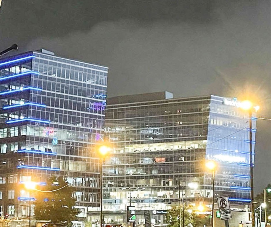 NAMINCarolina's tweet photo. Saturday was World Suicide Prevention Day, and Charlotte showed its support by lighting uptown buildings in teal and blue. Thanks to NAMI Charlotte for these great photos! #suicidepreventionmonth #notalone #NAMINC https://t.co/vjaQ56uwFR