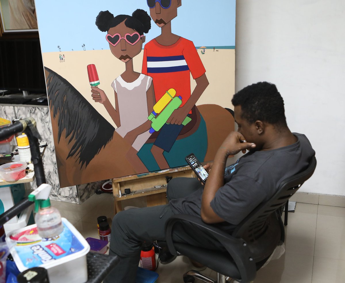oni_balogun's tweet photo. Period, moments and emotions I believe are the essence of true storytelling.

"This i promise"
53 X 45 inches
Acrylic on Canvas.

#art #cubism #blackart  #vacation #acrylicpainting #onibalogun #africancontemporaryart #nigerianartists #lagosart #painting

📷: @Harinzeyart https://t.co/iYRDFps7xW