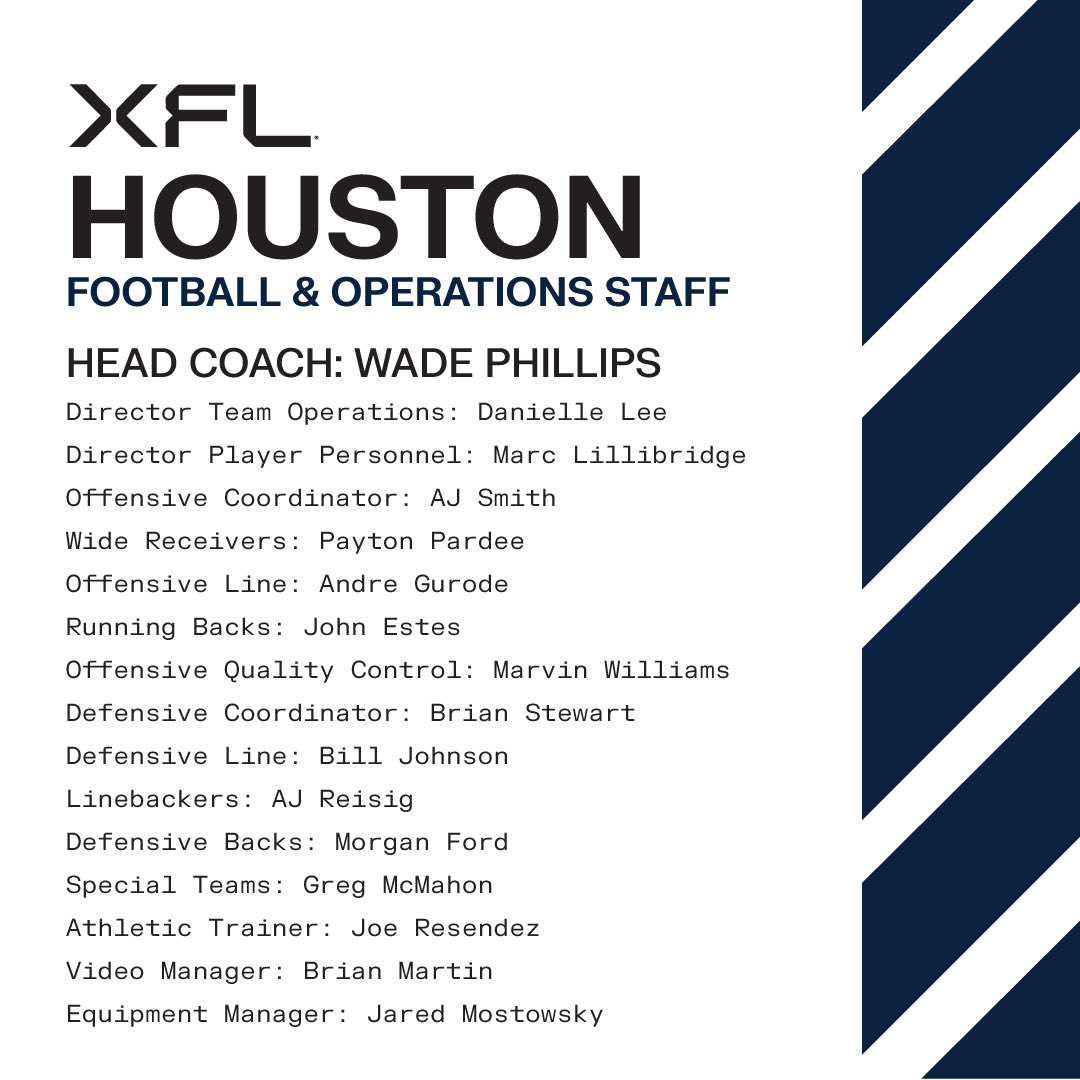 So proud to have this staff to represent XFL HOUSTON!