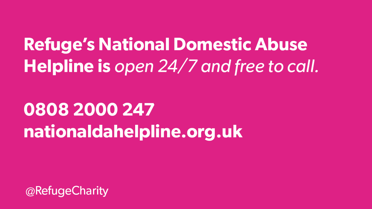 RefugeCharity's tweet photo. Help survivors of domestic abuse know they aren't alone. Share our National Domestic Abuse Helpline, its freephone and open 24/7. Call 0808 2000 247 or contact us online: https://t.co/zrOzNlp3hK https://t.co/5H6nlSyewv