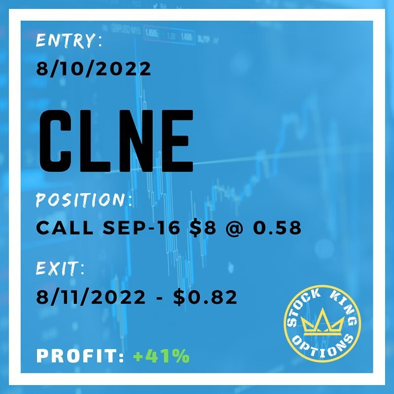 stockkingoption's tweet photo. $CLNE Stock options trading made simple with entry and exit signals #CLNE
-
💰 41% Profit
-
💵 Join our Gold Trading Room. 
-
Link in bio or DM us to join.
-
#Stockoptions #stockoptionstrading #stockoption #stockmarket #startinvesting #stockmarkettips #optionstrader #optionstr… https://t.co/tQ6ZvEmKFp