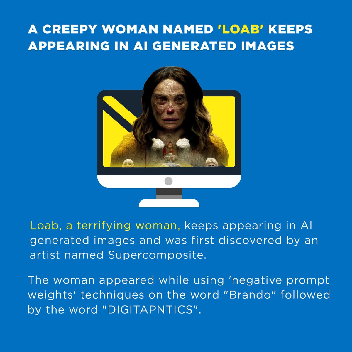 scalebuildai's tweet photo. Supercomposite discovered Loab in April and he claims that AI generators reproduce her image more easily than other celebrities. This is why Loab keeps appearing in several AI generated images.
.
.
.
#Loab #generator #AI #AIgenerator #technology #tech #Angular #JavaScript #HTML https://t.co/iyoQbPKLCG
